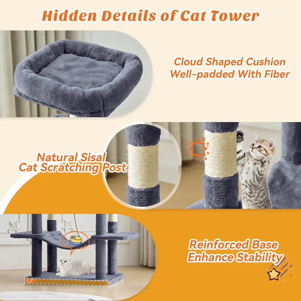 Cat Climbing Shelf, Post Cascading Cat Climbing Shelf, Indoor Playhouse, Cozy Nest, Durable, Space-Saving Design, Gift for Pet Owners