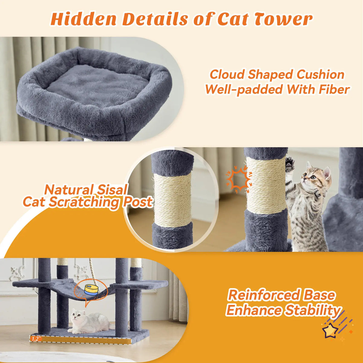 Cat Climbing Shelf, Post Cascading Cat Climbing Shelf, Indoor Playhouse, Cozy Nest, Durable, Space-Saving Design, Gift for Pet Owners