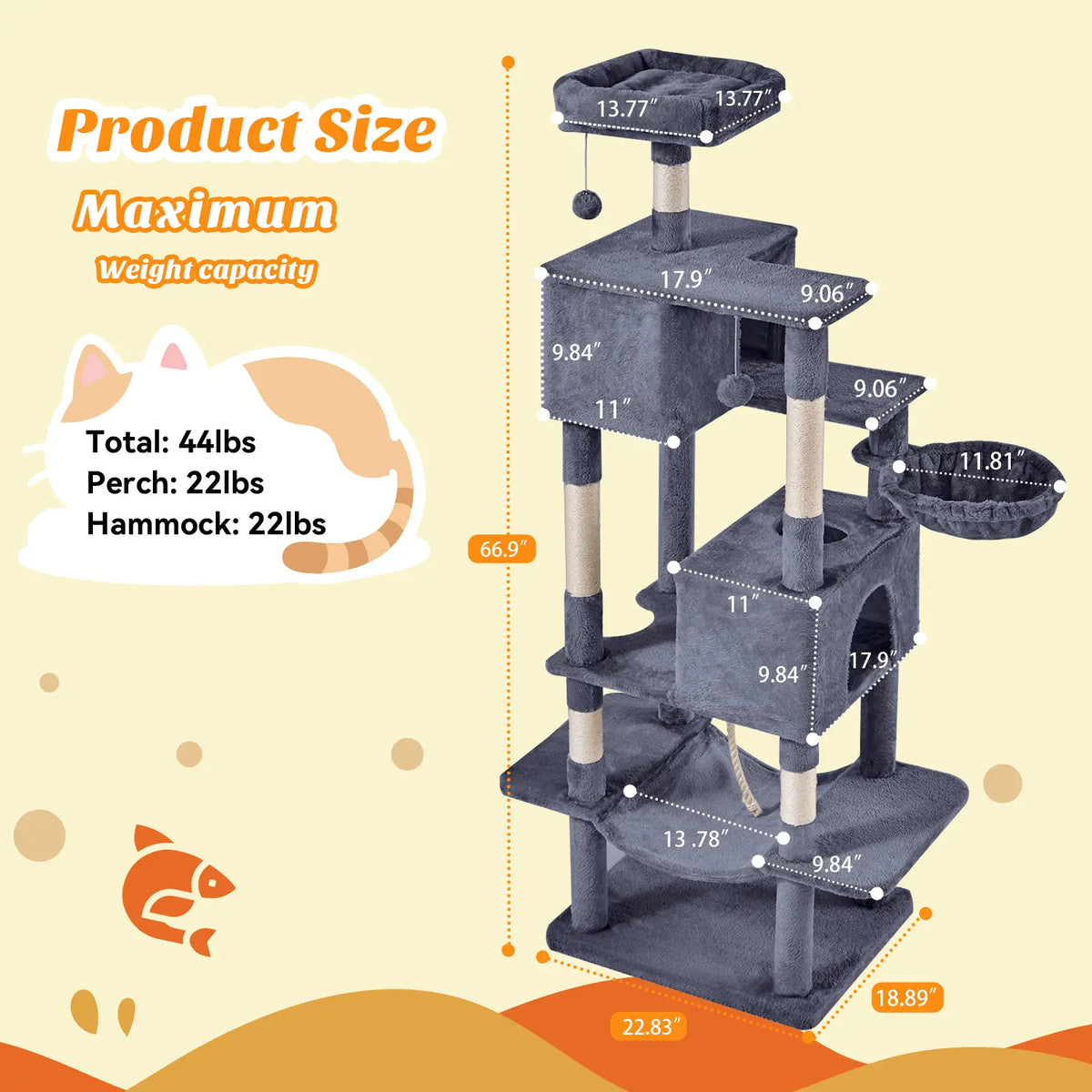 Cat Climbing Shelf, Post Cascading Cat Climbing Shelf, Indoor Playhouse, Cozy Nest, Durable, Space-Saving Design, Gift for Pet Owners