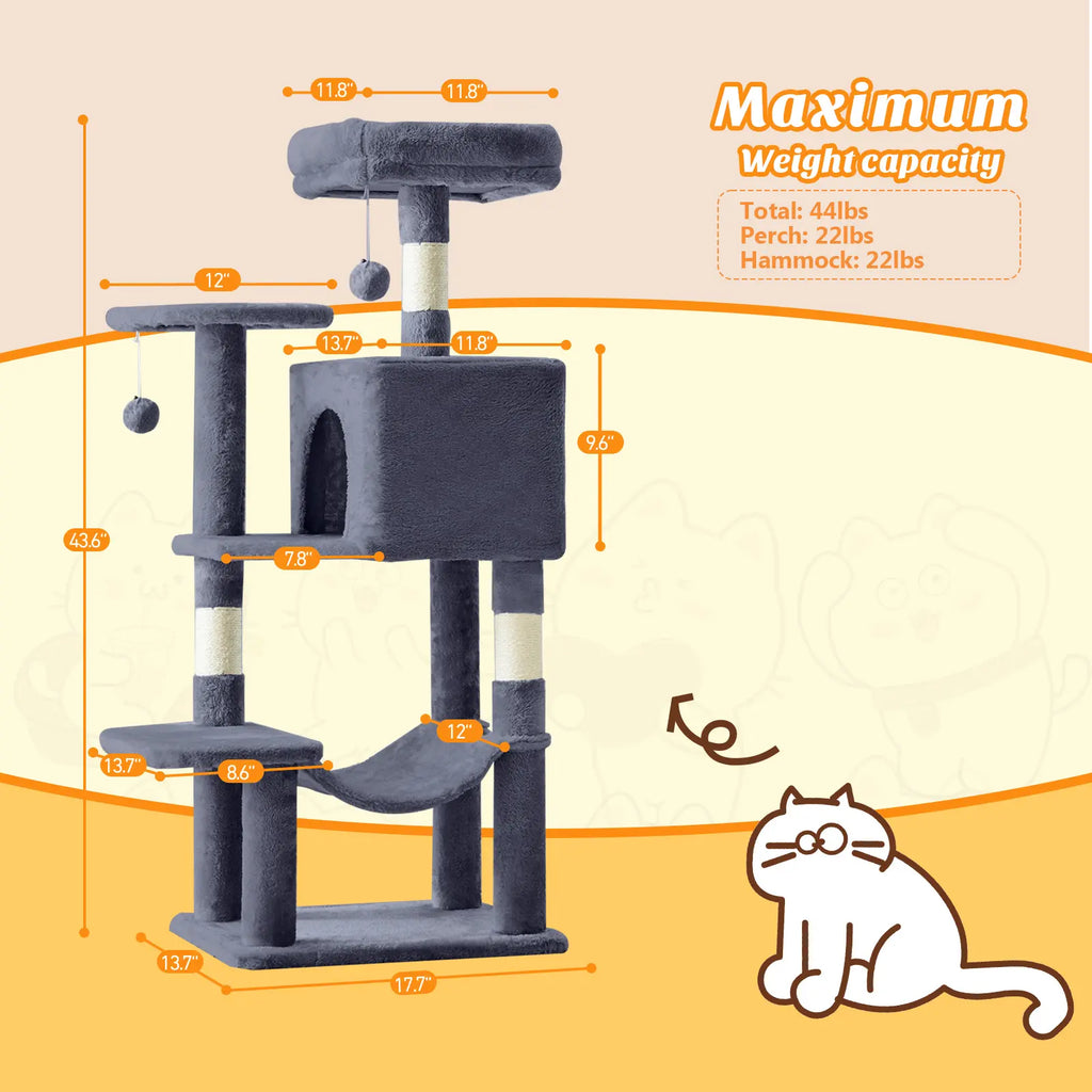 Cat Climbing Shelf, Post Cascading Cat Climbing Shelf, Indoor Playhouse, Cozy Nest, Durable, Space-Saving Design, Gift for Pet Owners