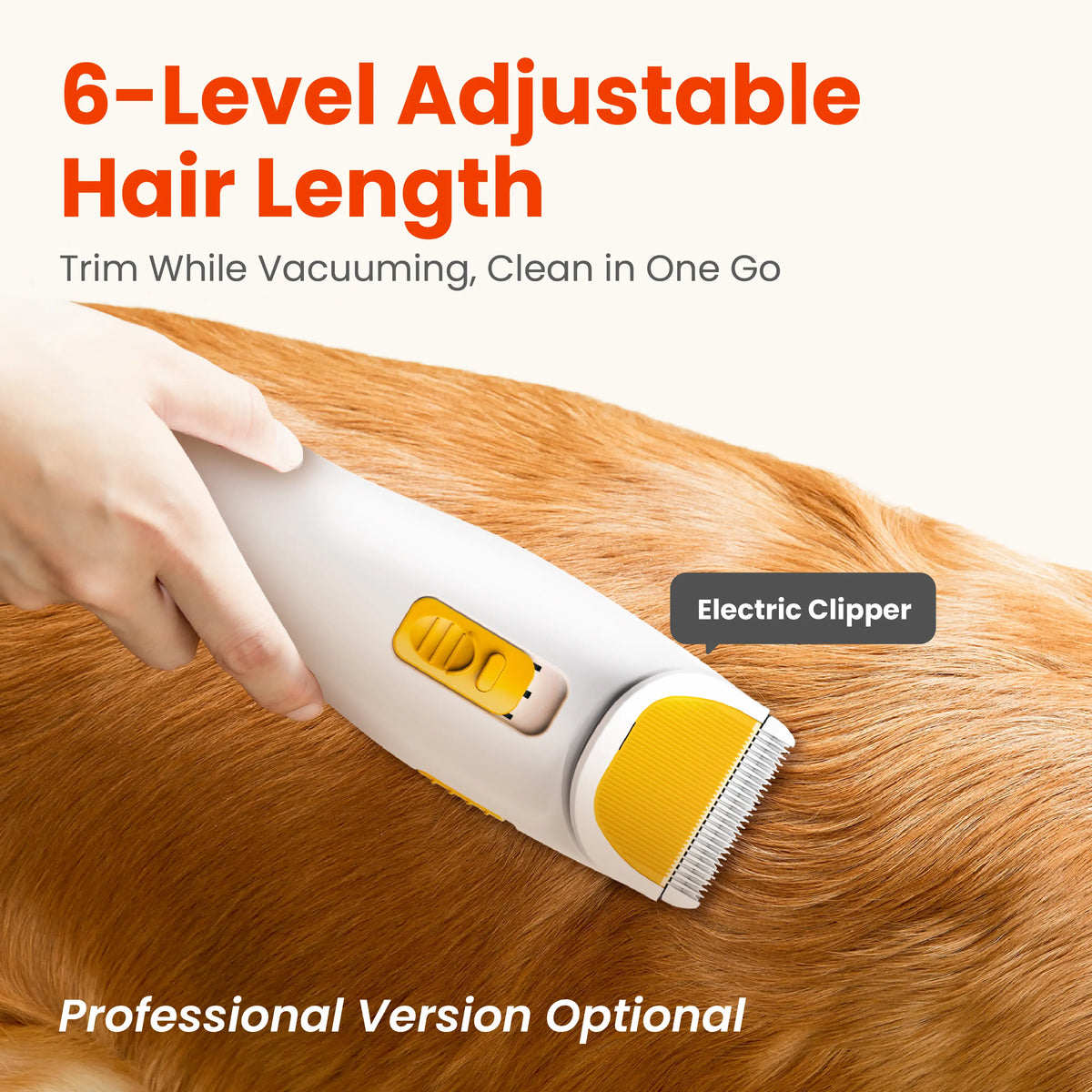 PUPPYOO 5-In-1 Dog & Cat Grooming Kit with Grooming Trimming Tool, 13000Pa Vacuum, 1.5L Dust Cup, 4M Cord, Whisper-Quiet Operation, Adjustable Guard Combs, Hair Remover Roller