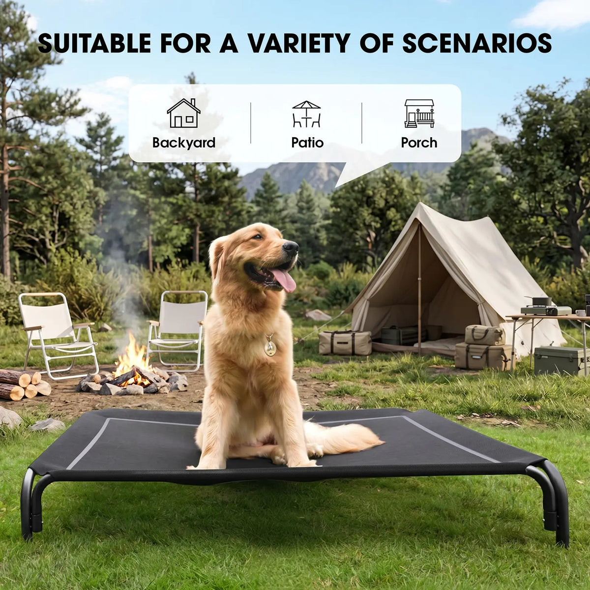 【Tiktokshopbacktoschool】 Cozila Elevated Dog Bed for Large Dogs, Cooling Pet Cot with Breathable Mesh & Durable Frame, Easy to Clean Raised Pet Mats for Indoor & Outdoor Home Summervibes Petlovers Outdoorfun Campingessentials